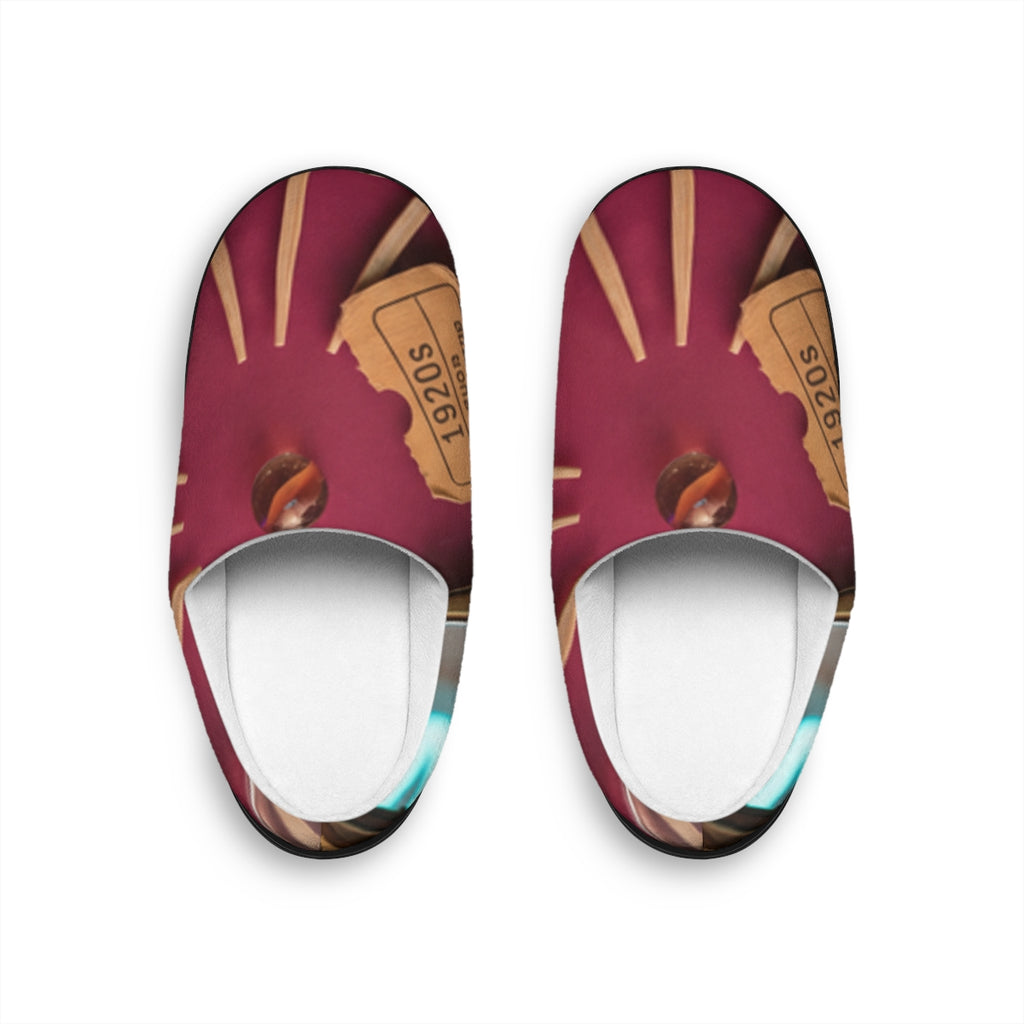 Women's Indoor Slippers with Vintage Theater Art