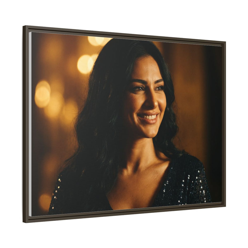 Framed Canvas Art - Golden Glamour — Espresso / 1.25"