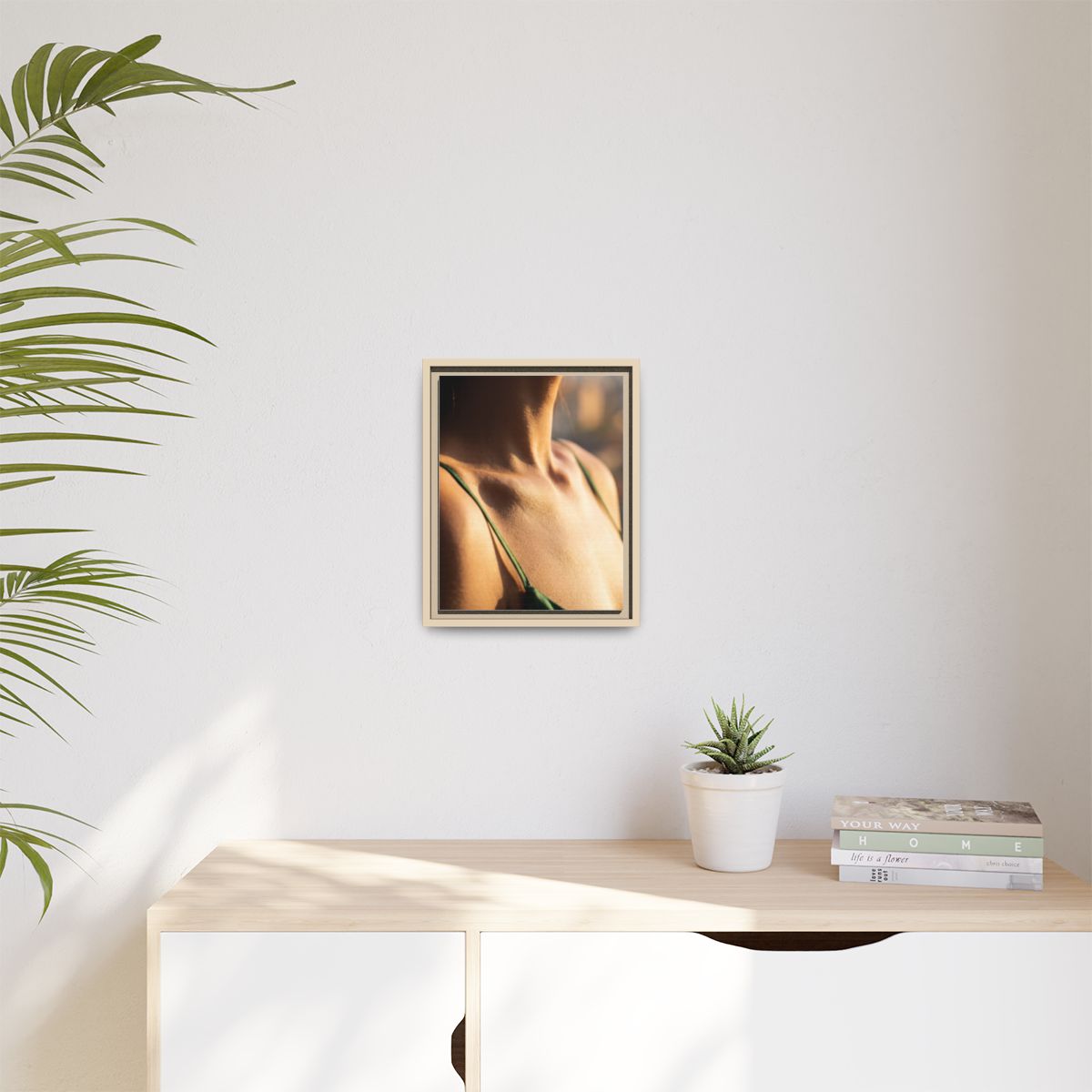 Golden Hour Matte Canvas - Framed Sunset Wall Art — Natural...
