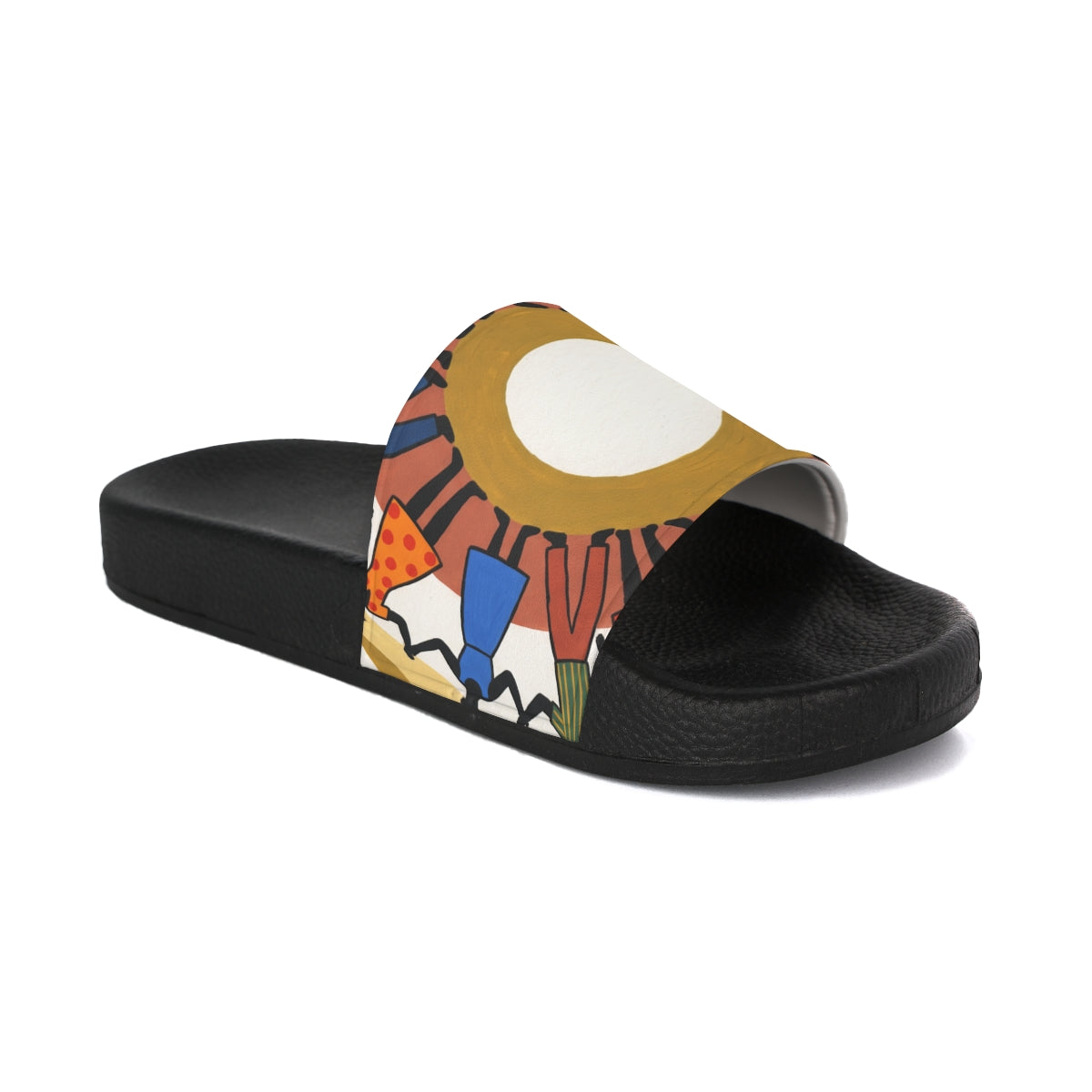 Women's Slide Sandals - Unity Mandala Folk Art | Echovira...