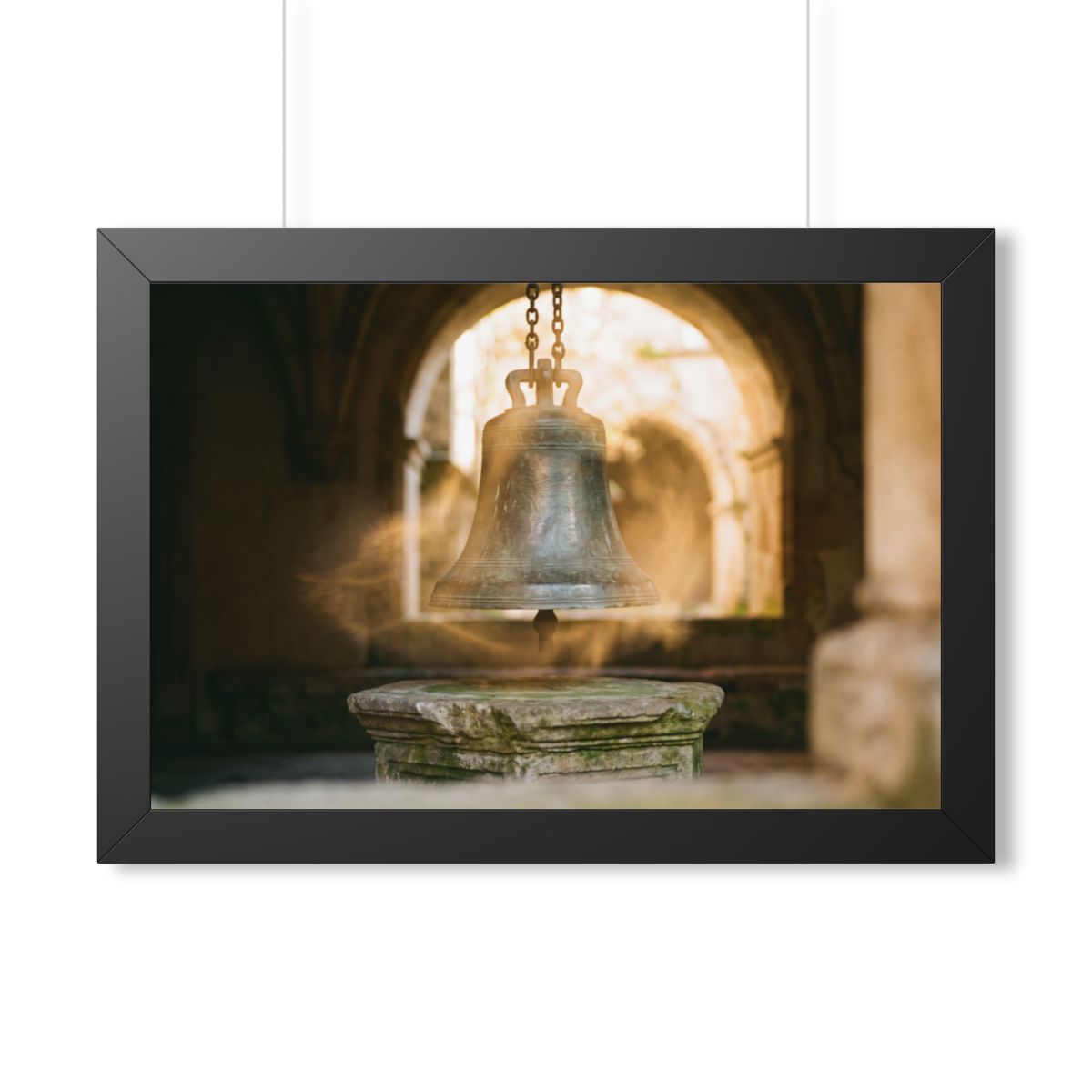 Framed Horizontal Poster - Cloister Bell — Black (14×11... |...