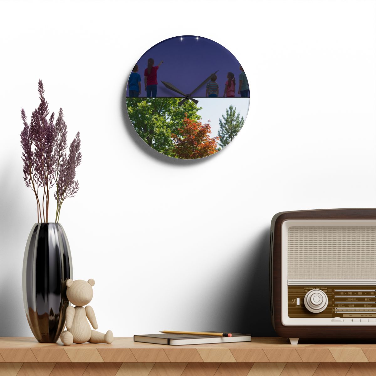 Acrylic Wall Clock - Stargazer Woods