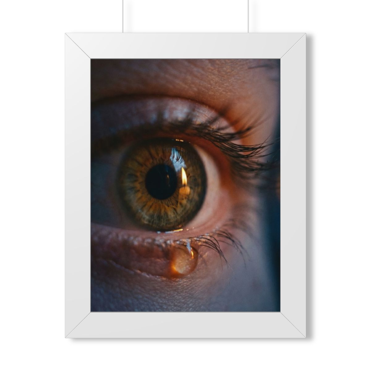 Framed Vertical Poster - Amber Iris Reflection Fine Art... |...