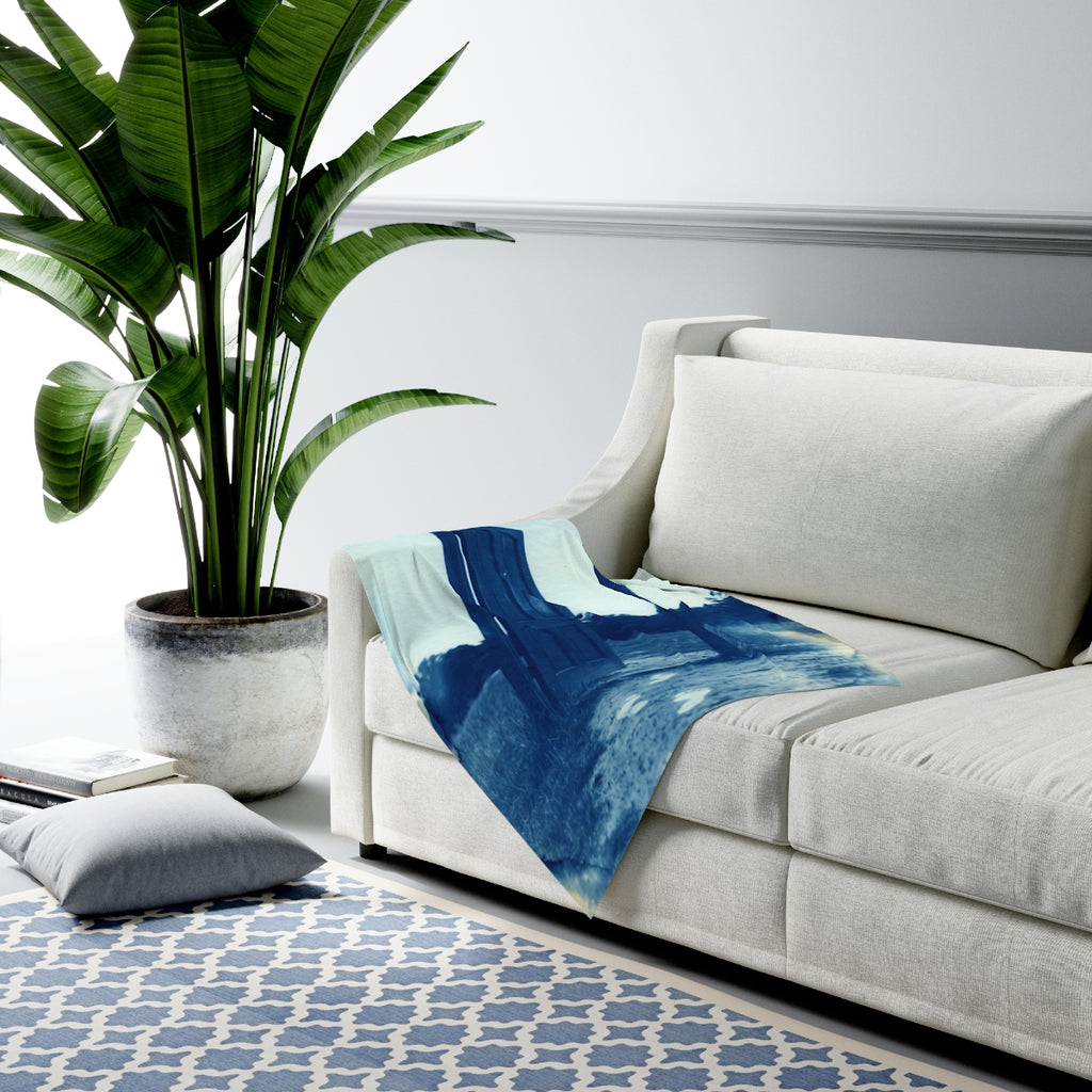 Cyanotype Portal Door Baby Swaddle Blanket