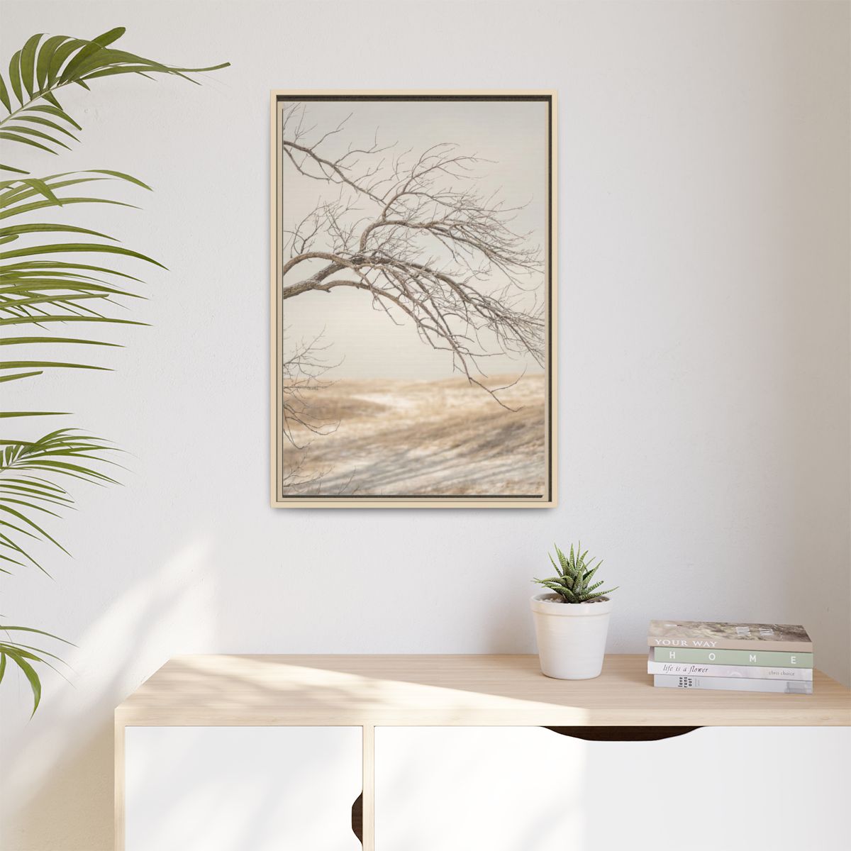 Matte Canvas, Framed - Winter Branch Solitude Landscape —......