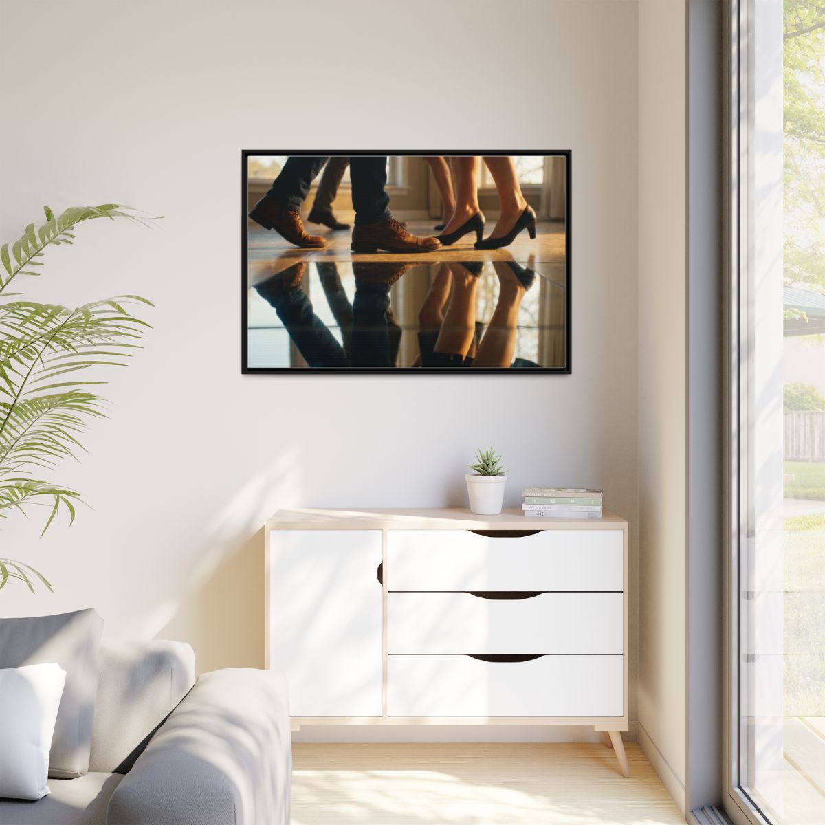 Matte Canvas, Framed - Golden Hour Reflections Cinematic Art...