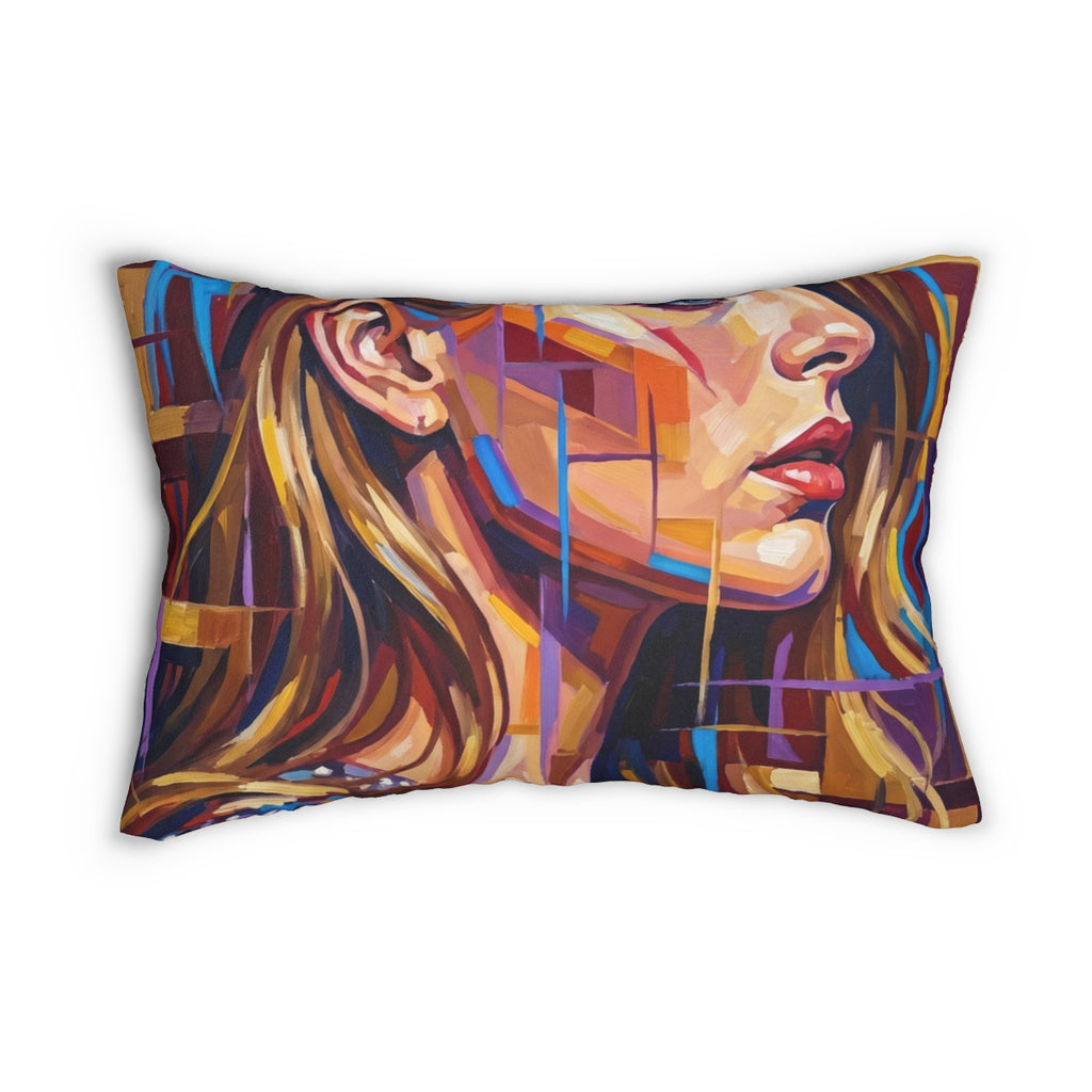 Spun Polyester Lumbar Pillow - Shattered Elegance | Echovira...