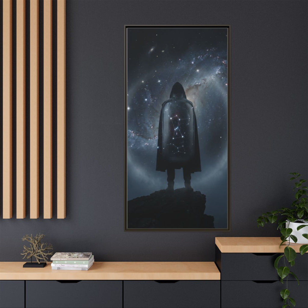 Framed Matte Canvas - Cosmic Sentinel — Espresso / 1.25"......