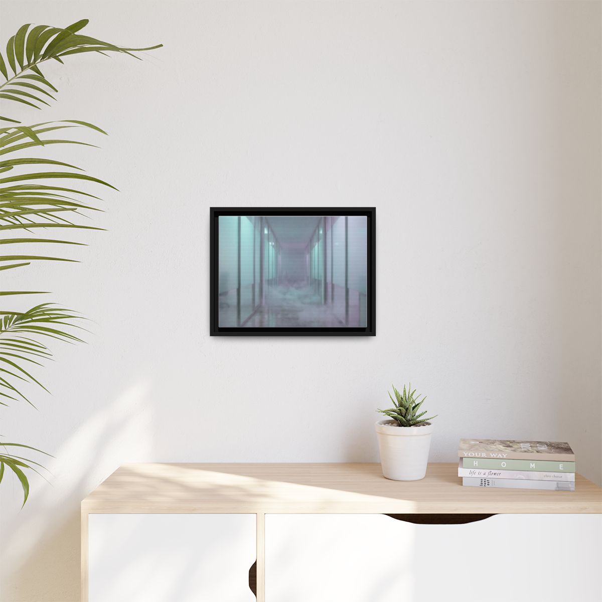 Matte Canvas, Framed - Liminal Corridor Fog Art Print —... |...
