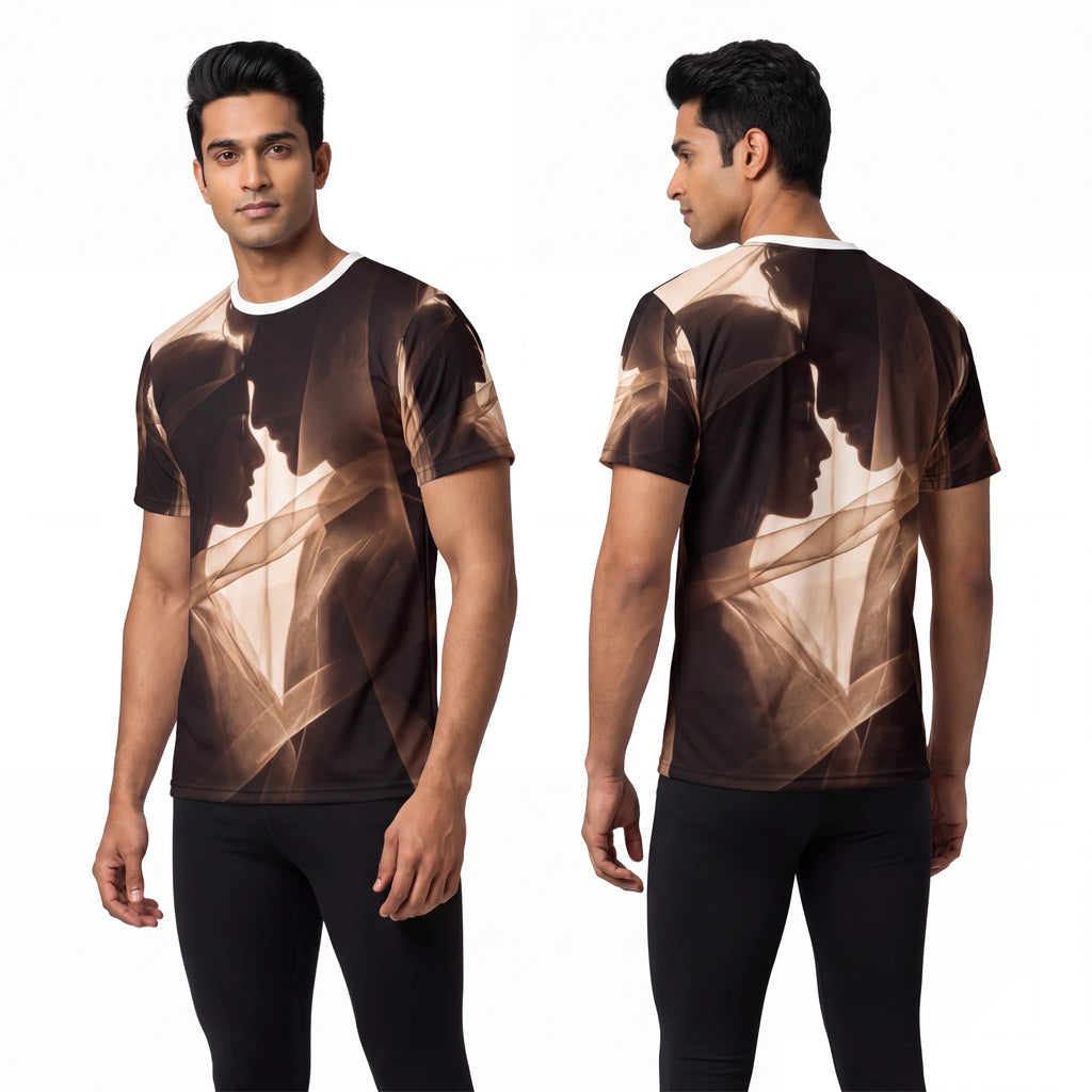 Men's Cut and Sew Tee Moody Romantic Couple