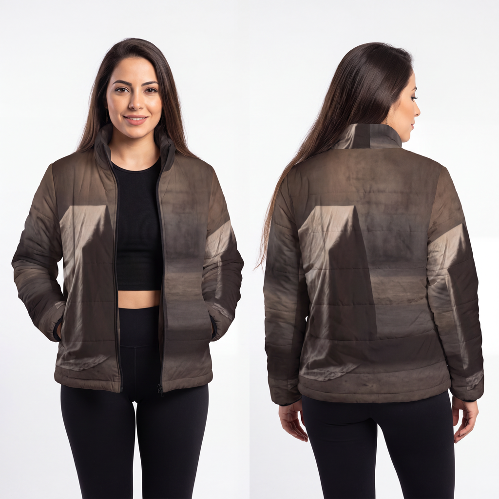 Women's Puffer Jacket - Draped Silence Still Life Art... |...