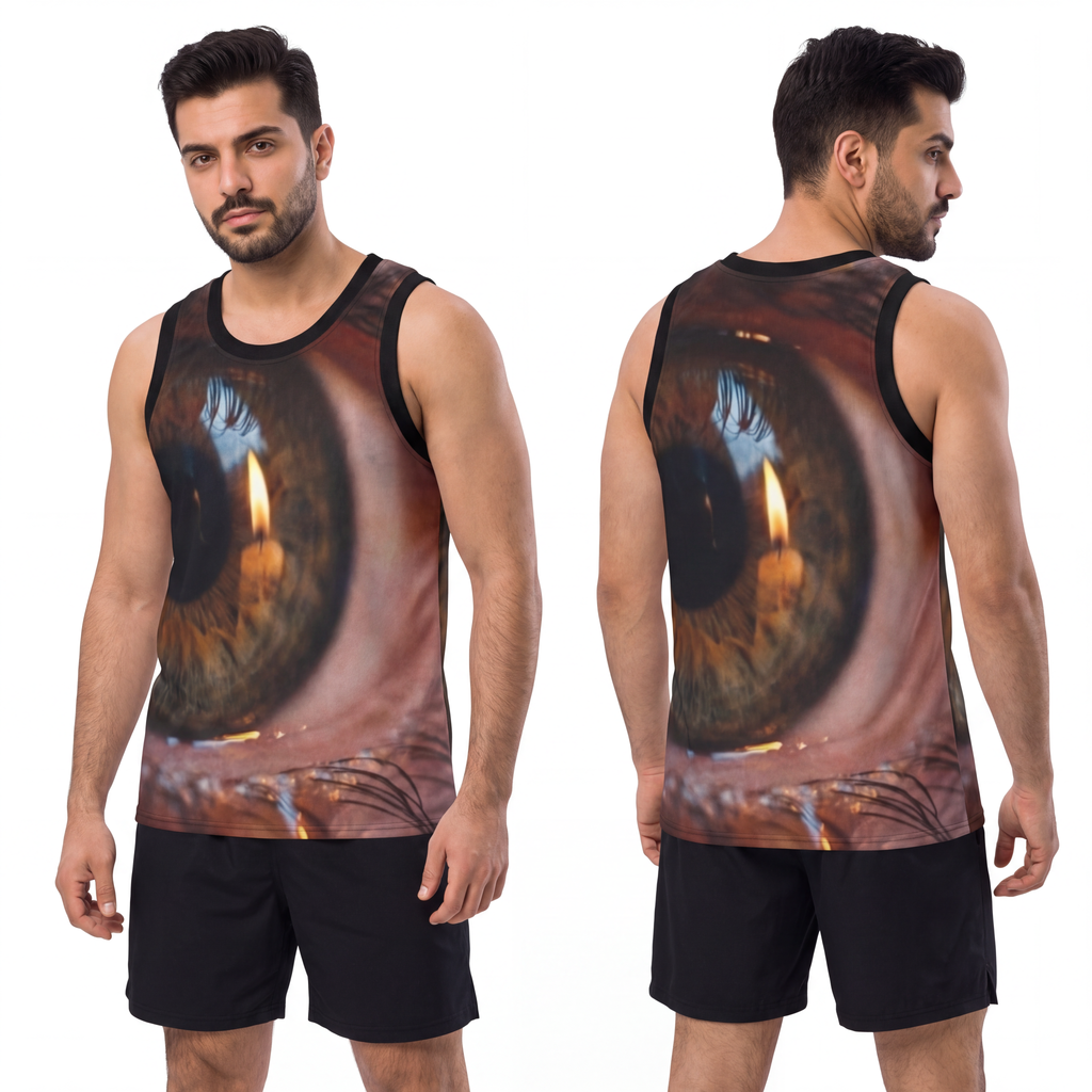Men's Unisex Basketball Jersey - Amber Iris Reflection Fine...