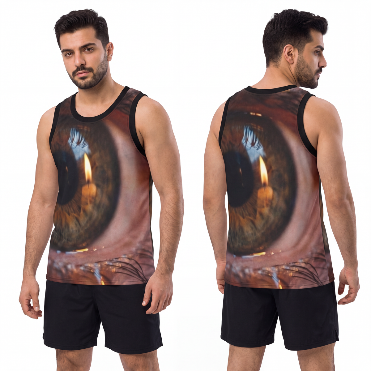 Men's Unisex Basketball Jersey - Amber Iris Reflection Fine...