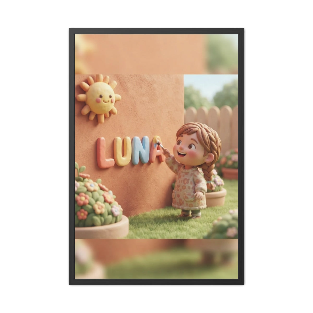 Framed Poster - Luna Sunshine Clay Garden (8×12, 9×11... |...