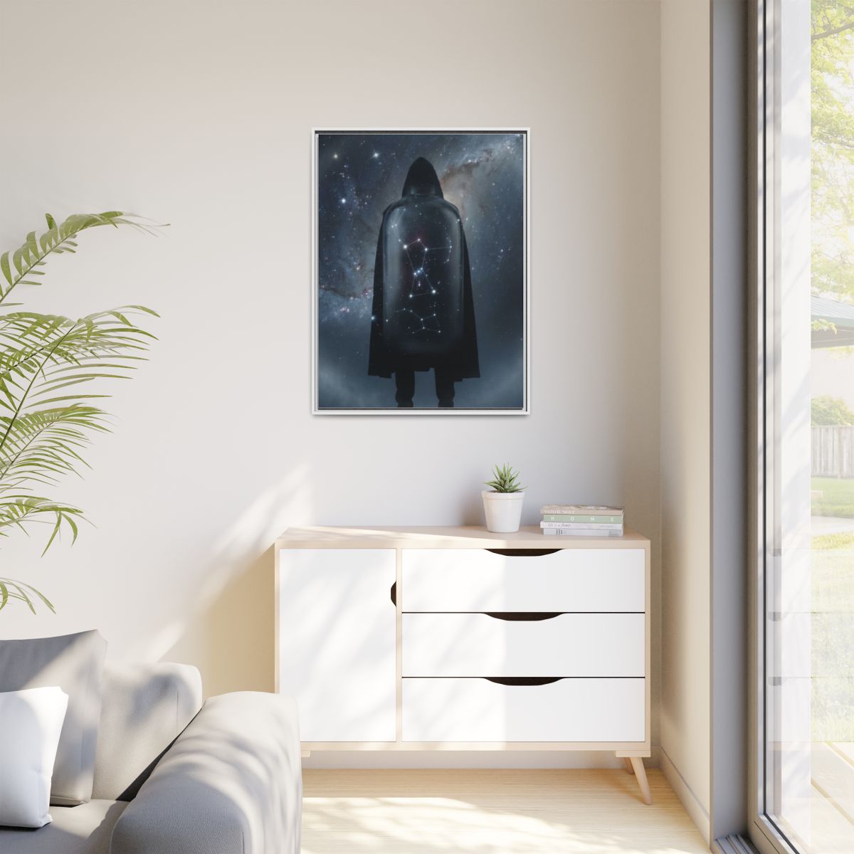 Matte Canvas, Framed - Cosmic Sentinel Orion Constellation...