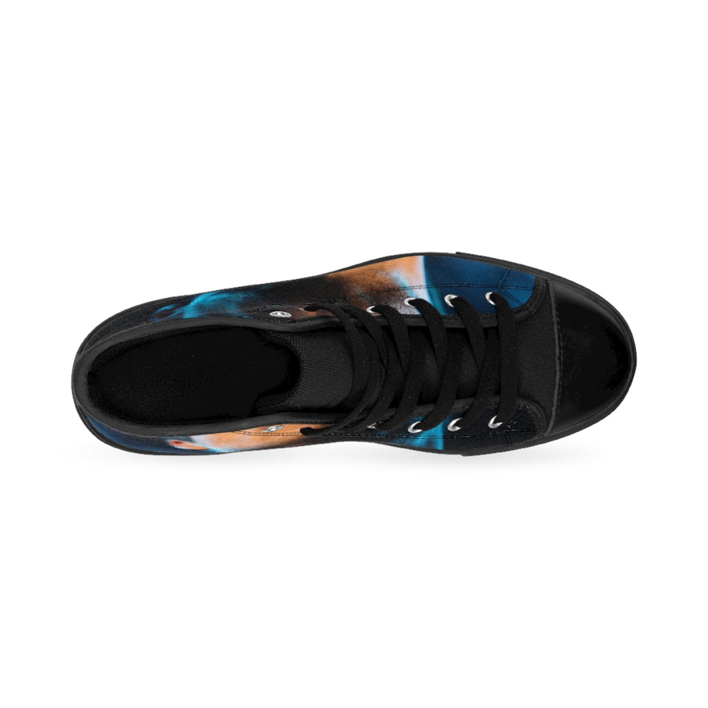 Women's Classic Sneakers - Neon Horizon Portrait | Echovira...