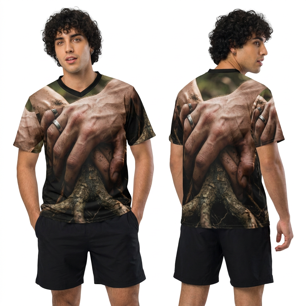 Men's Unisex Football Jersey with Forest Tree Roots