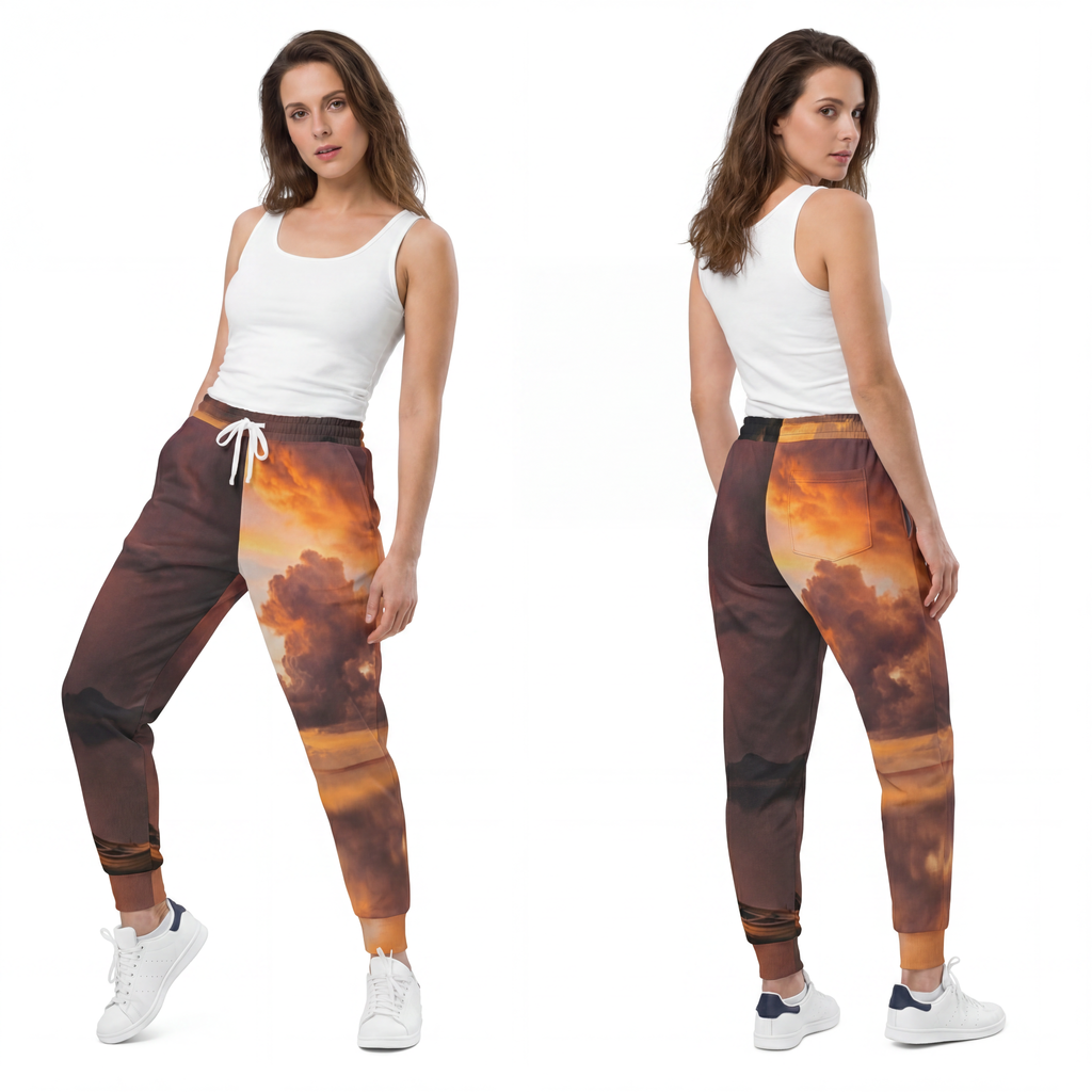 Athletic Joggers - Sunset Dreamscape Horizon | Echovira...