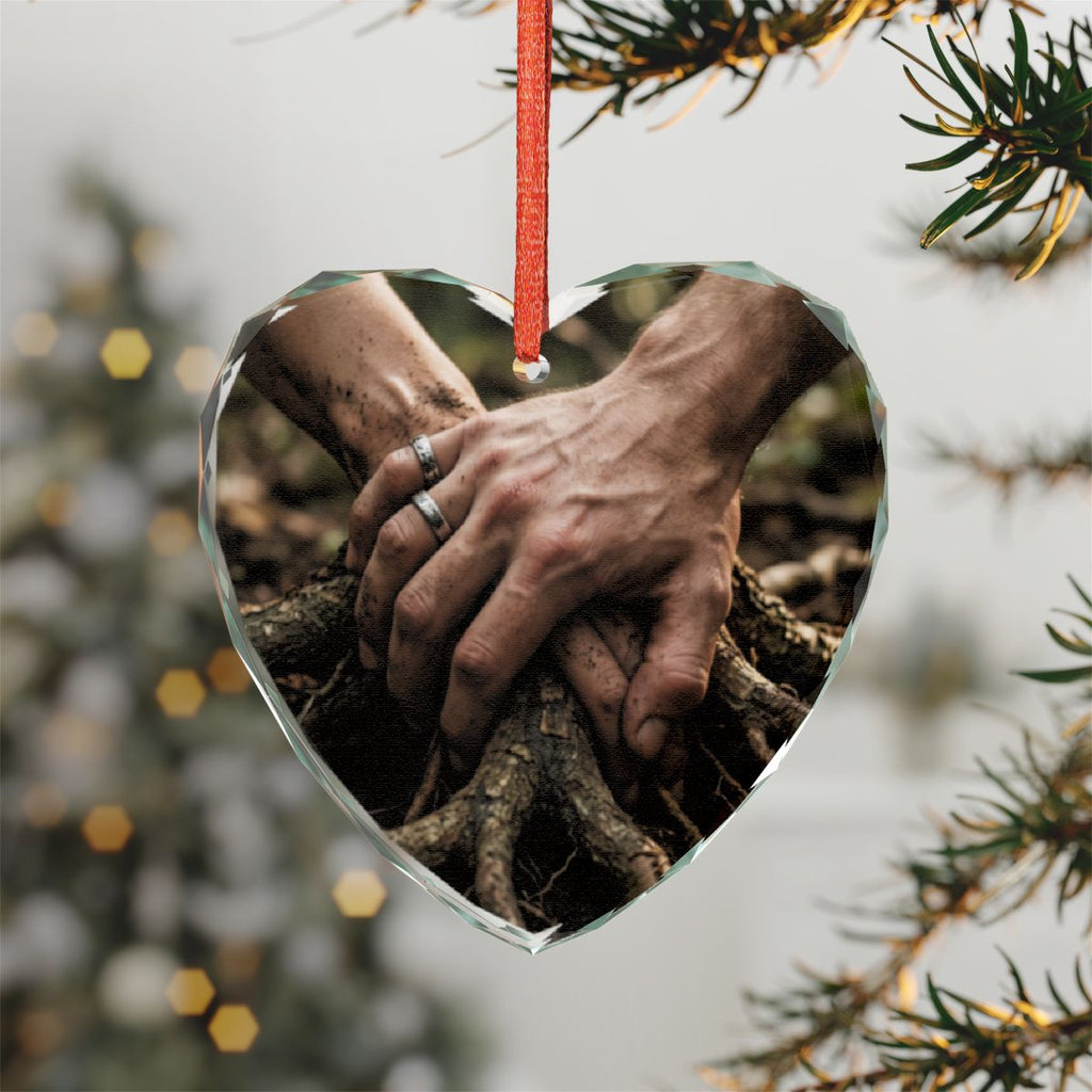 Forest Roots Hands Crystal Glass Ornament