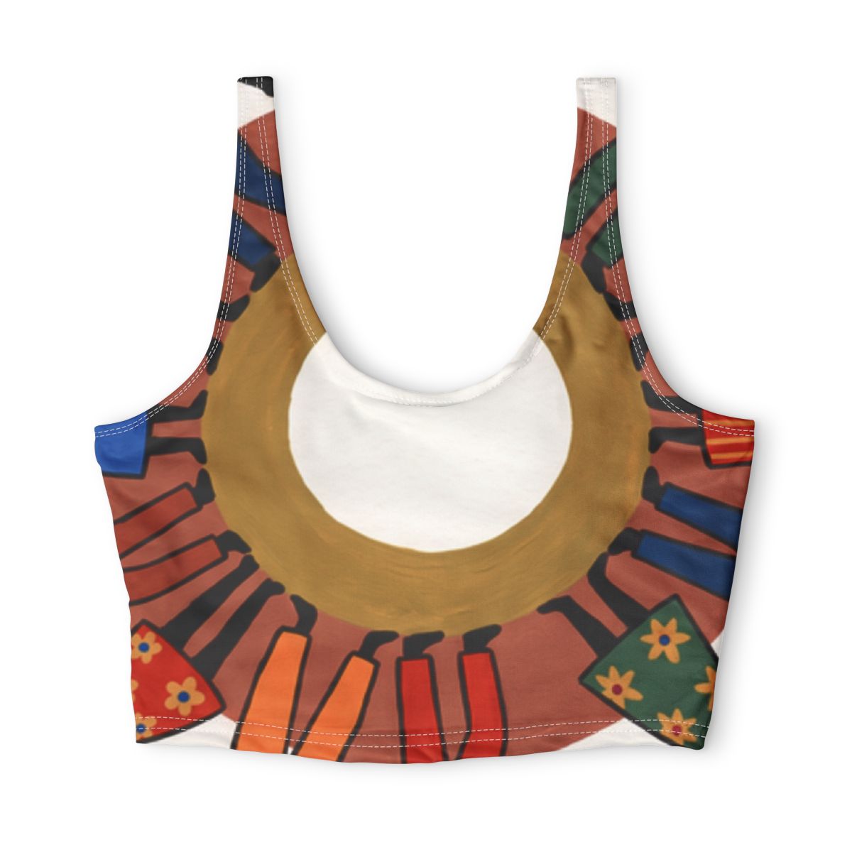 Sports Bra - Unity Mandala Folk Art | Echovira Gallery