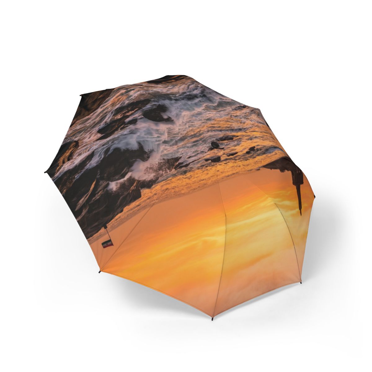 Foldable Umbrella - Golden Ocean Storm