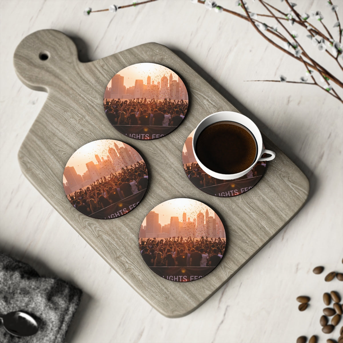 Coasters - City Lights Festival (1 & 4 pcs) | Echovira...