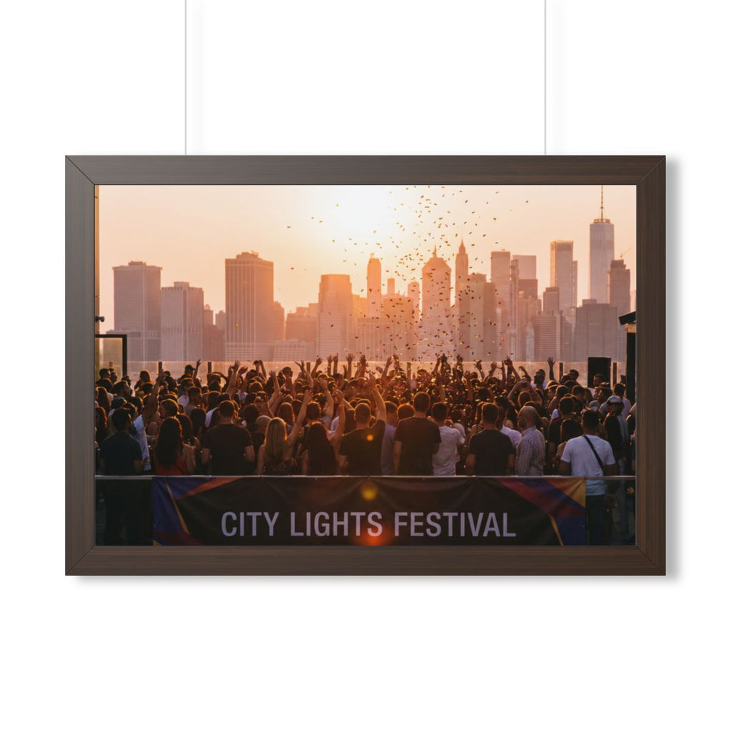 Framed Horizontal Poster - City Lights (14×11, 16×12, 16×16...