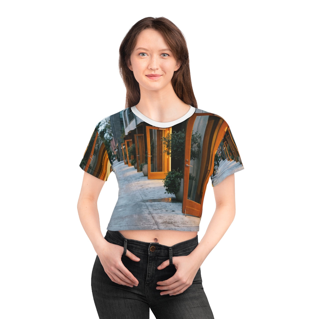 Crop Tee - Twilight Promenade Urban Chic | Echovira Gallery
