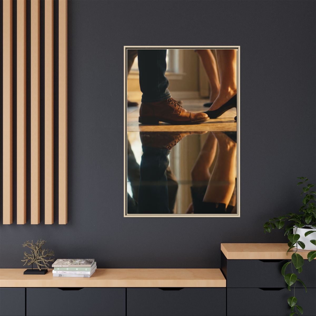 Matte Canvas, Framed - Golden Hour Reflections Cinematic Art...