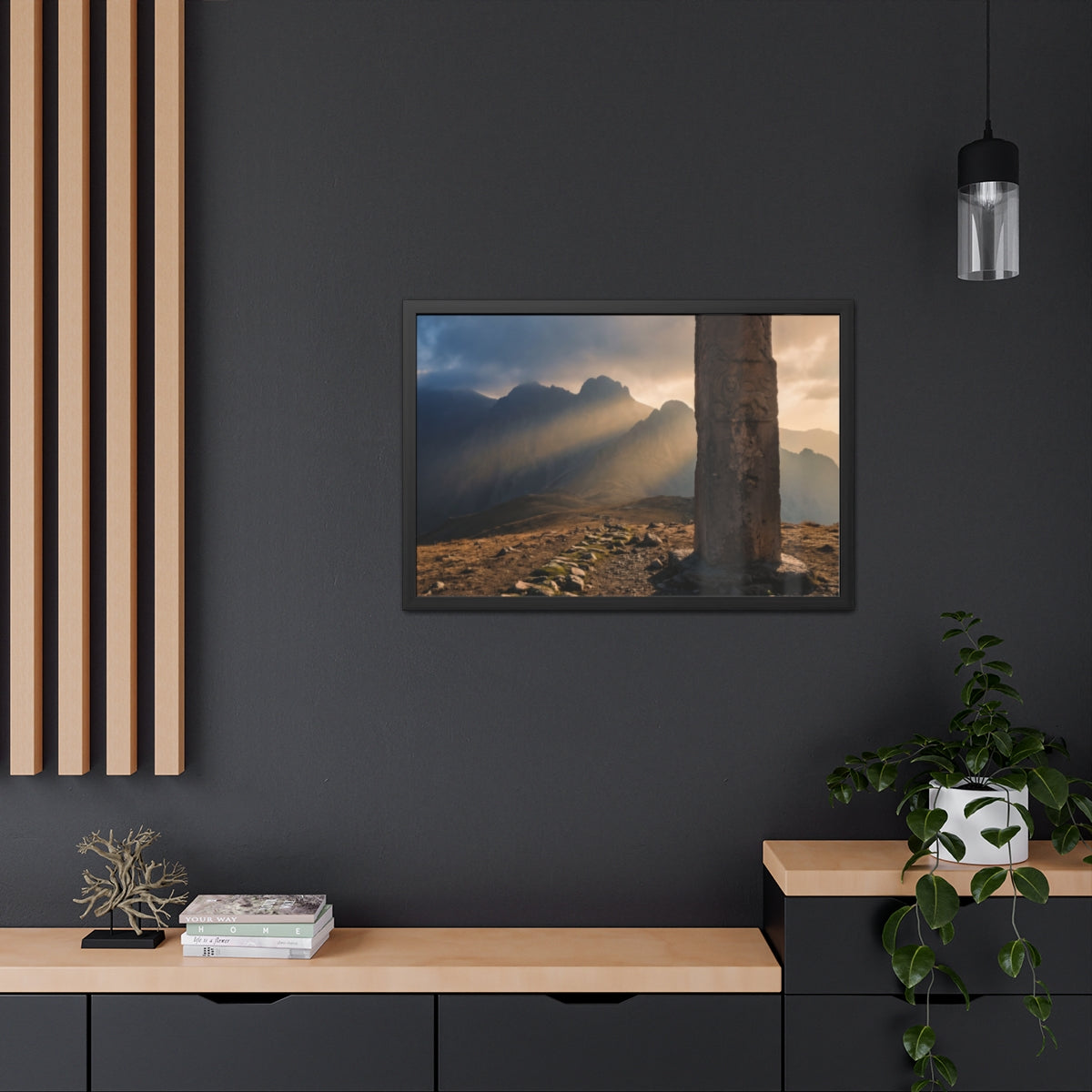 Framed Poster - Ancient Lion & Sun