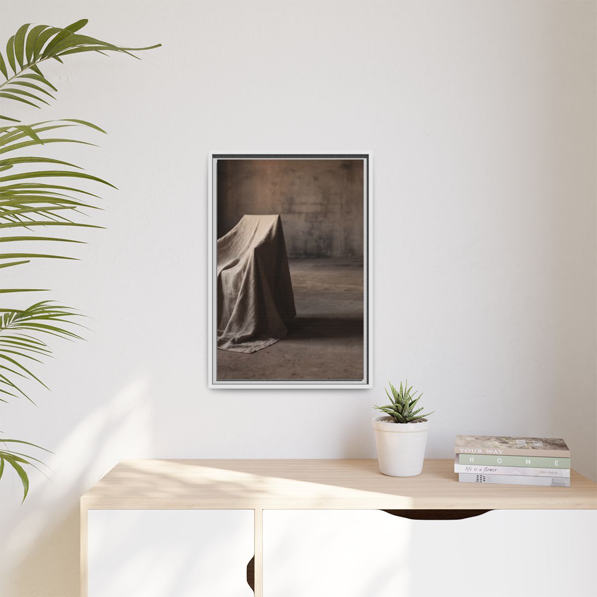 Matte Canvas, Framed - Draped Silence Still Life Art... |...