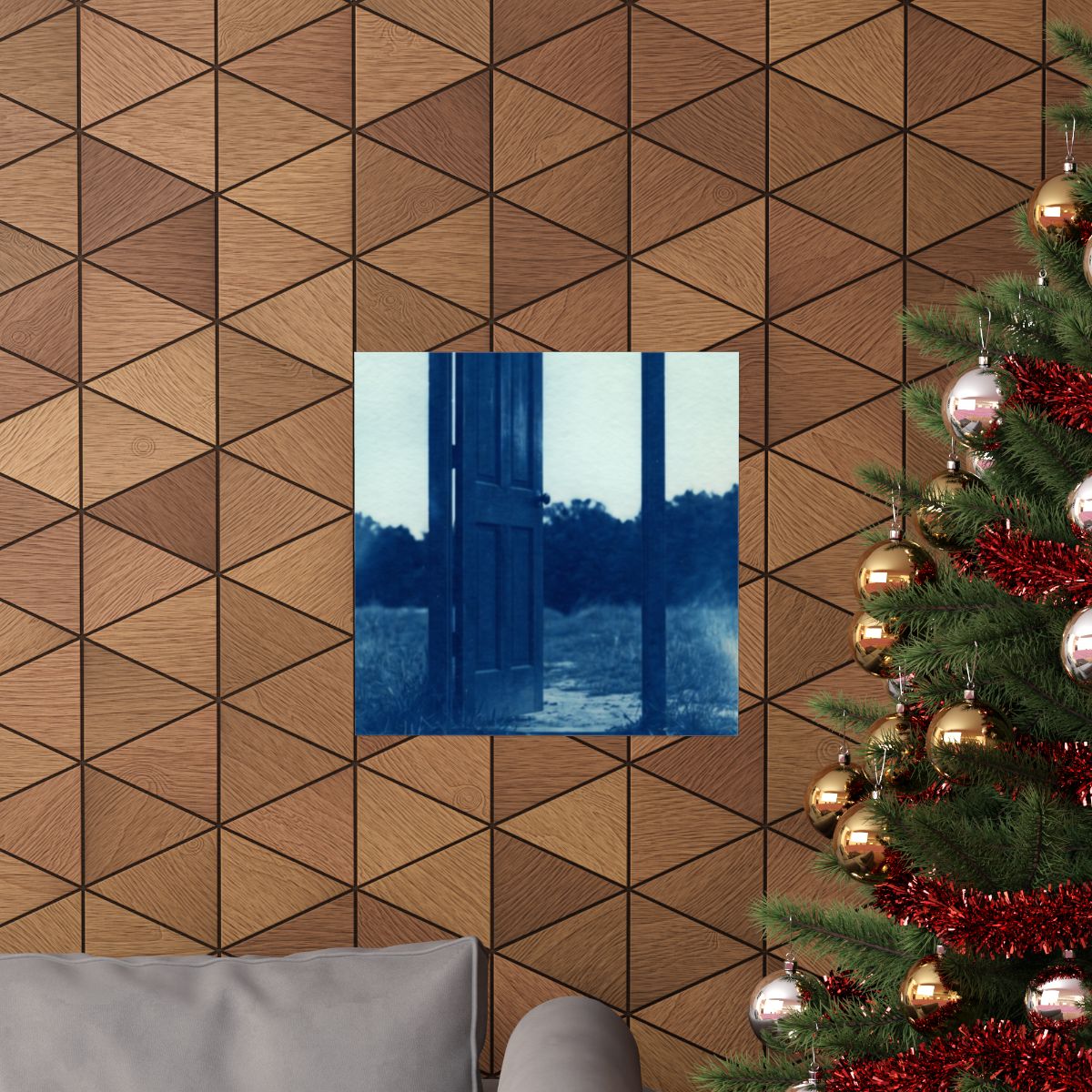 Matte Vertical Poster - Cyanotype Gate (8×10 & 36×54) |...
