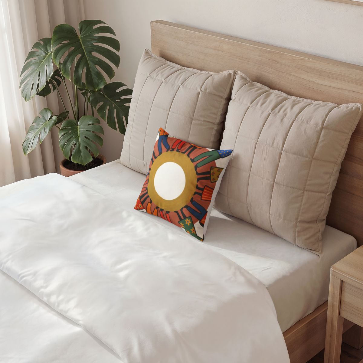 Poly Velvet Pillow - Unity Mandala Folk Art | Echovira...