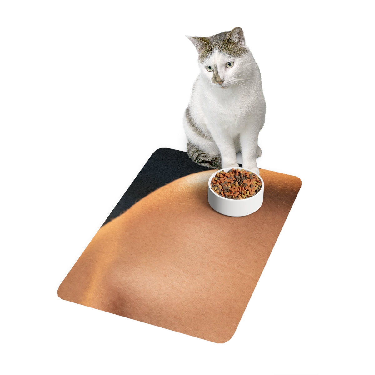 Pet Food Mat - Golden Hour Contour - Luminous Silhouette |...