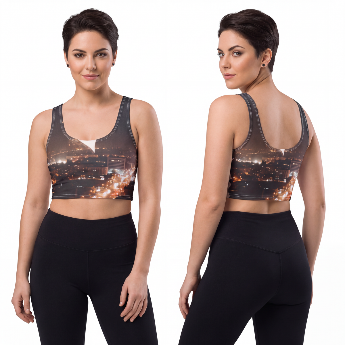 Sports Bra - Midnight City Romance | Echovira Gallery