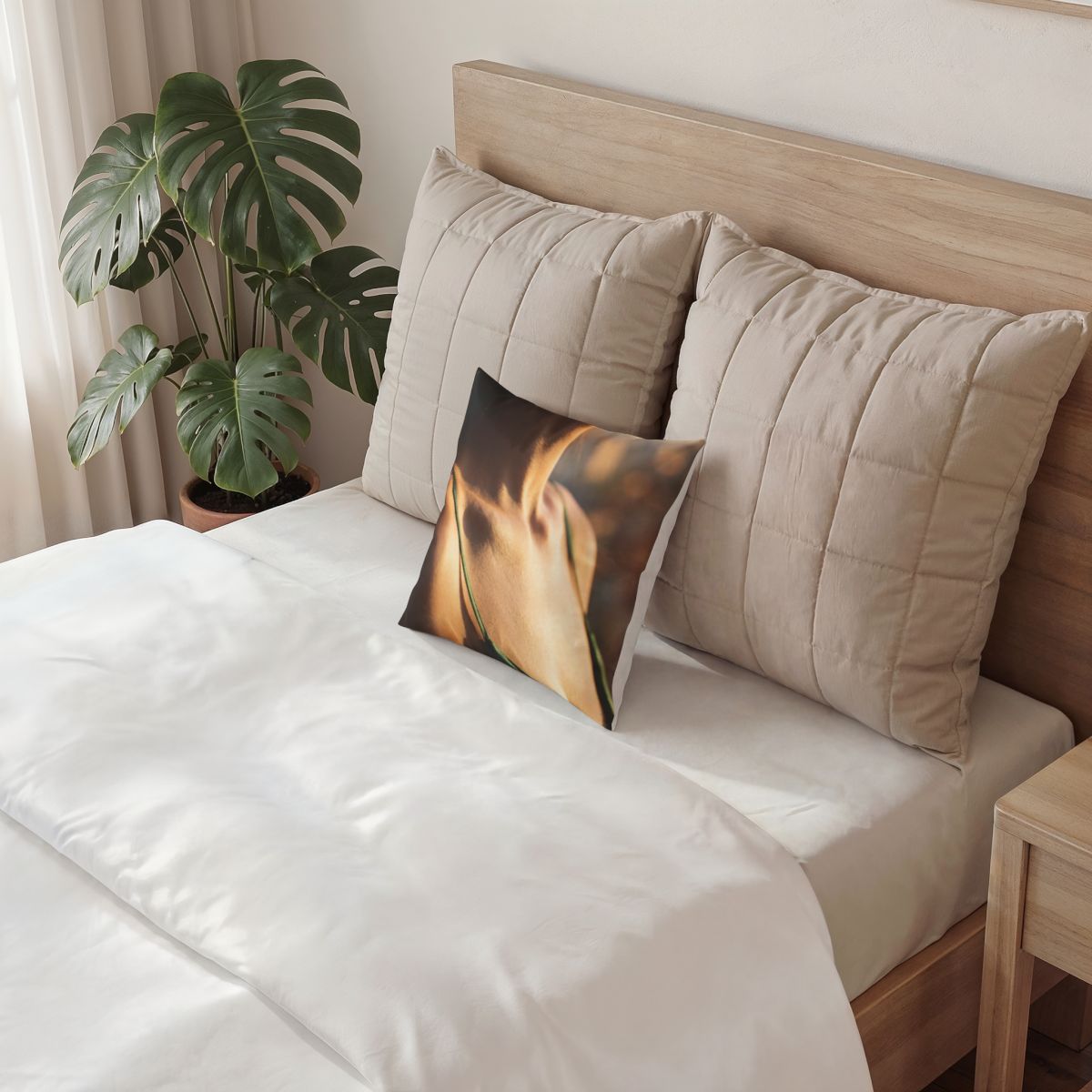Poly Velvet Pillow - Emerald Sunset Touch