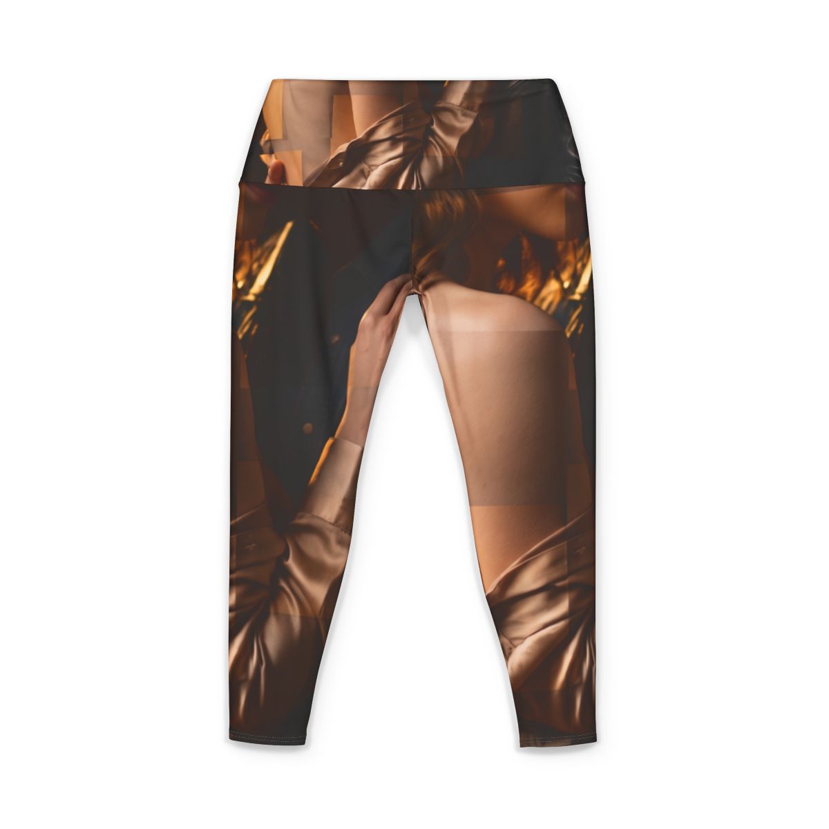 Women's Yoga Pants - Intimate Romance in Gold and Black... |...