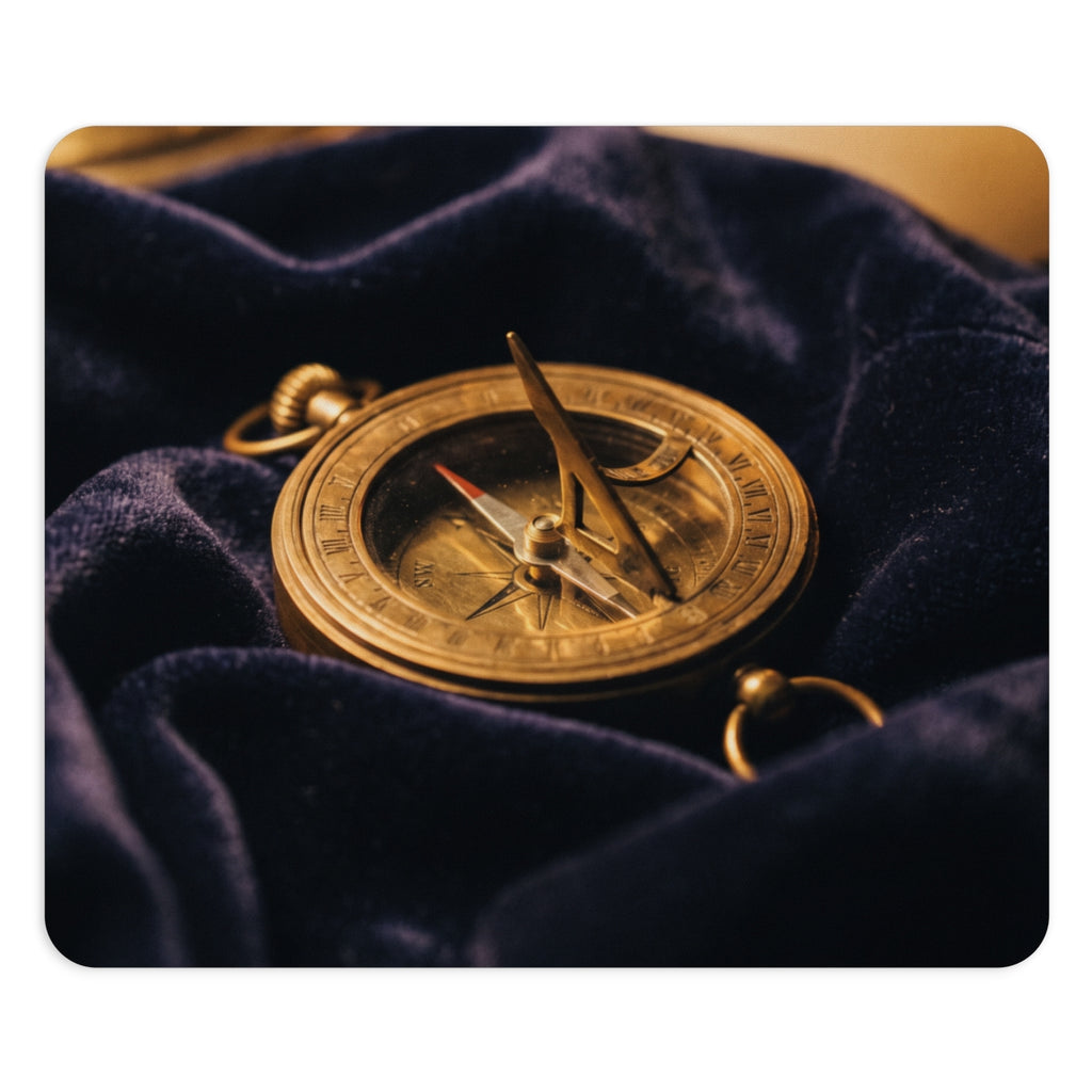 Vintage Brass Sundial Mouse Pad