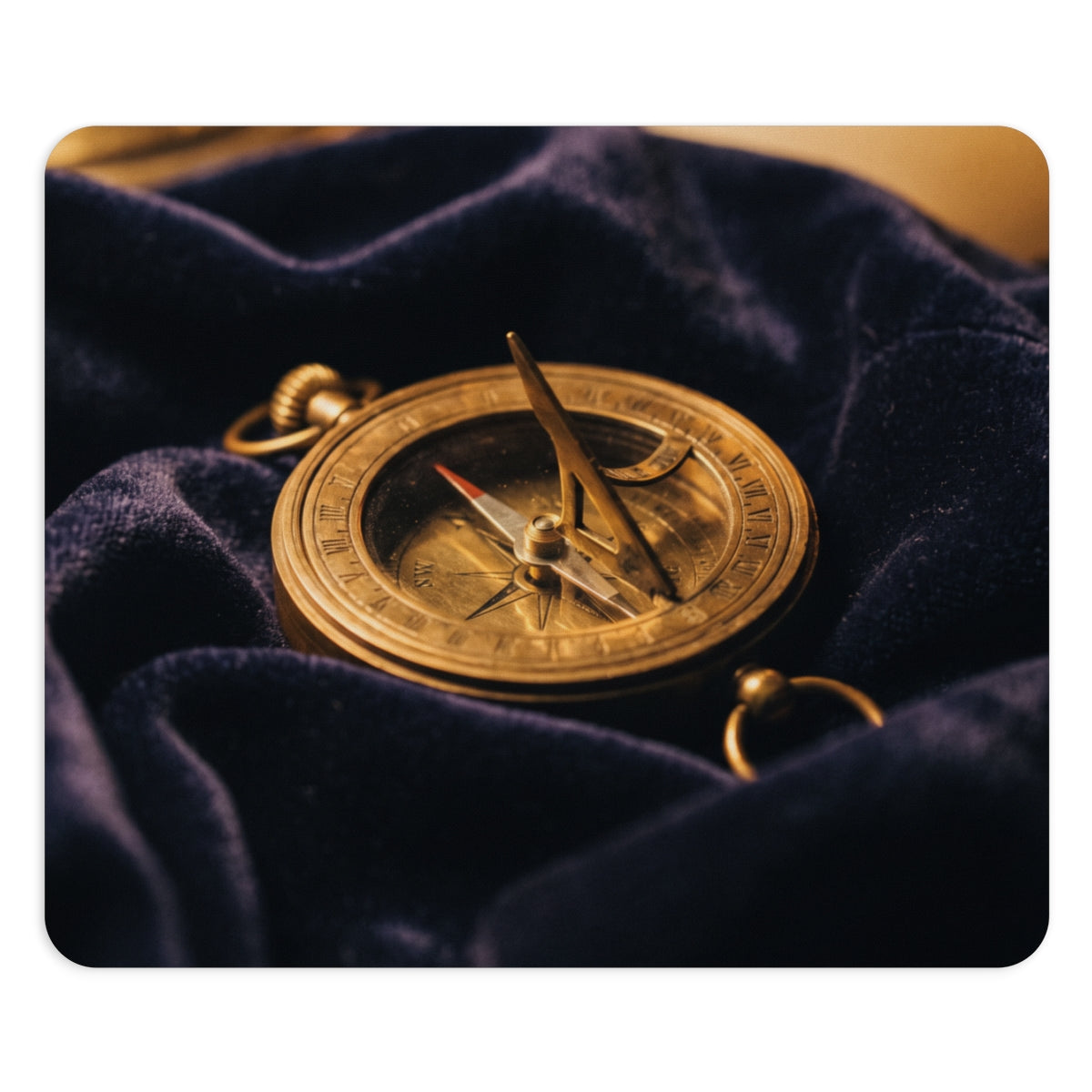 Vintage Brass Sundial Mouse Pad