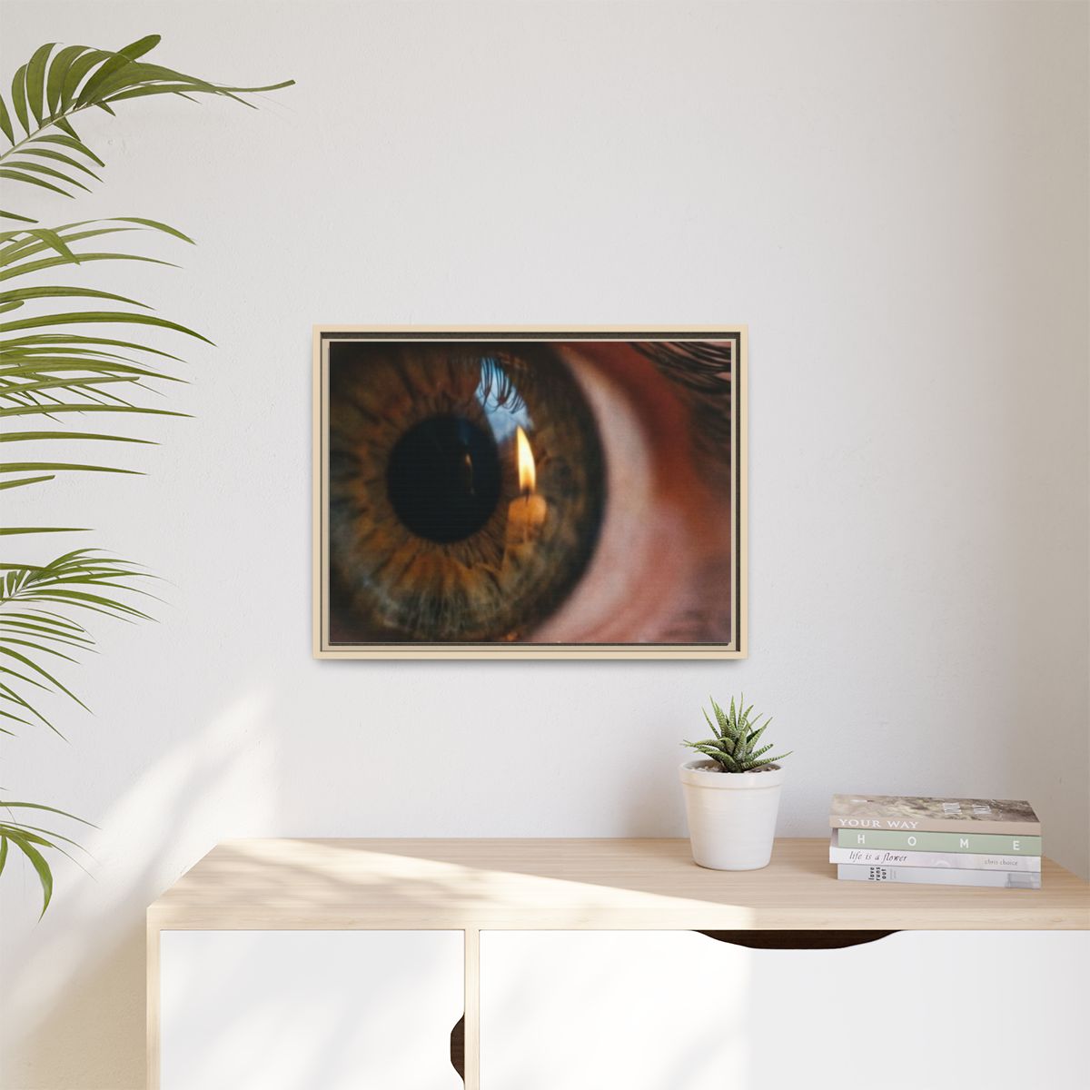 Matte Canvas, Framed - Amber Iris Reflection Fine Art Print...