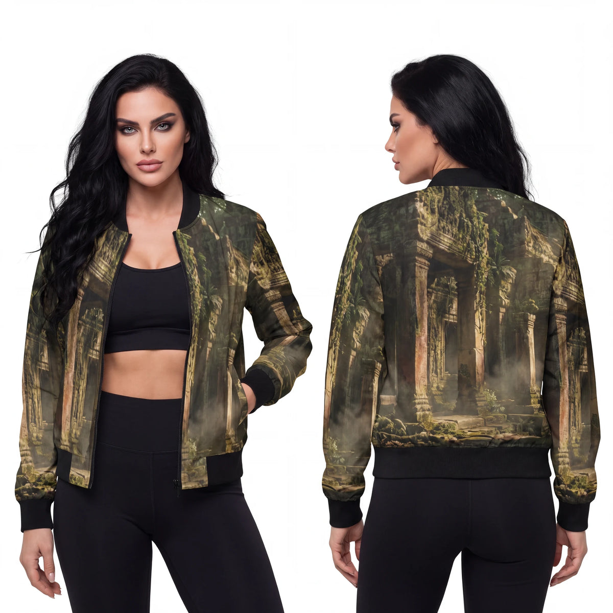 Women's Bomber Jacket - Secret Sanctuary | Echovira Gallery