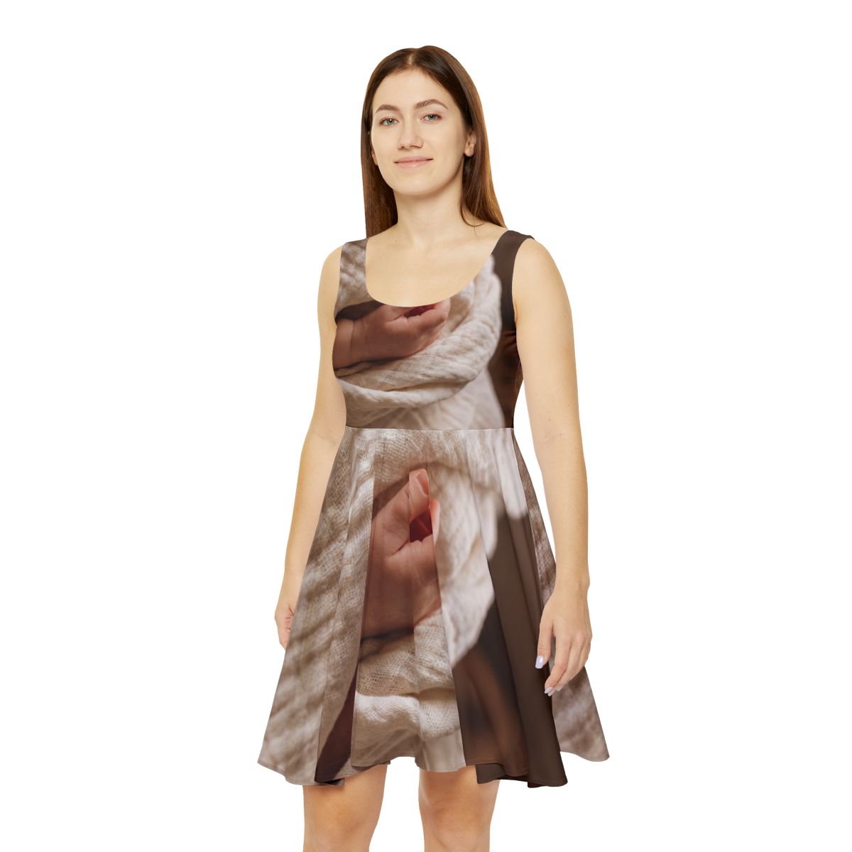 Women's Skater Dress - Tender Newborn Hand in Soft Muslin......