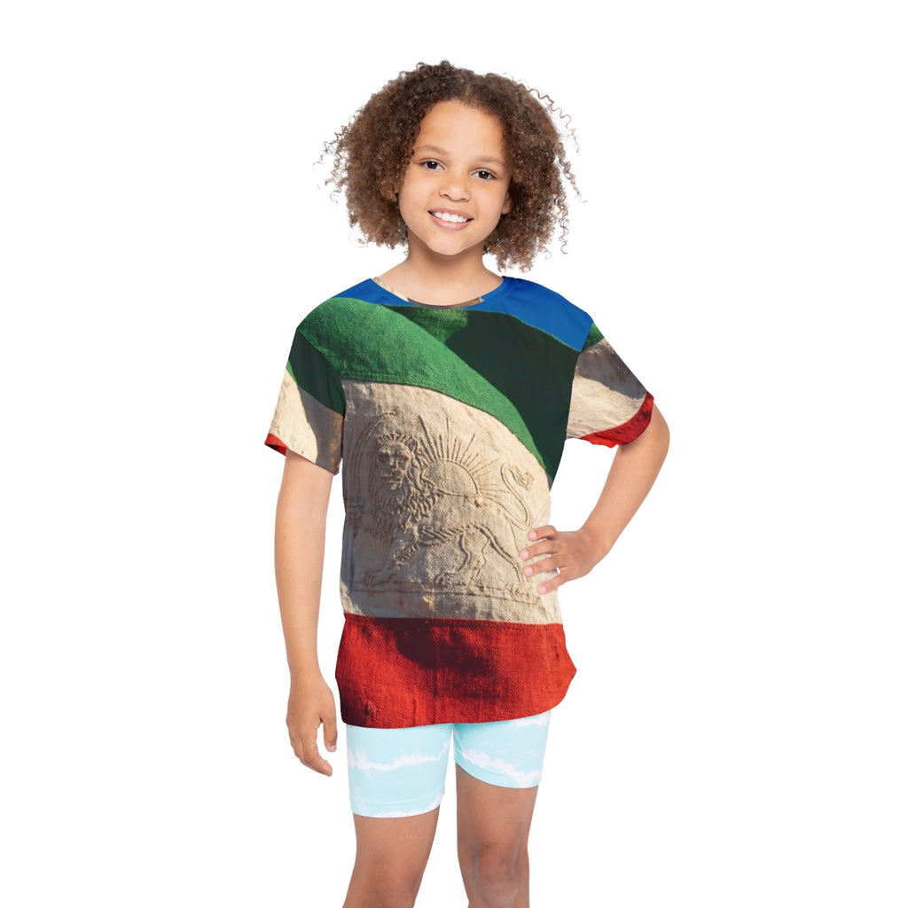 Kids Sports Jersey - Vintage Persian Lion and Sun Heritage...