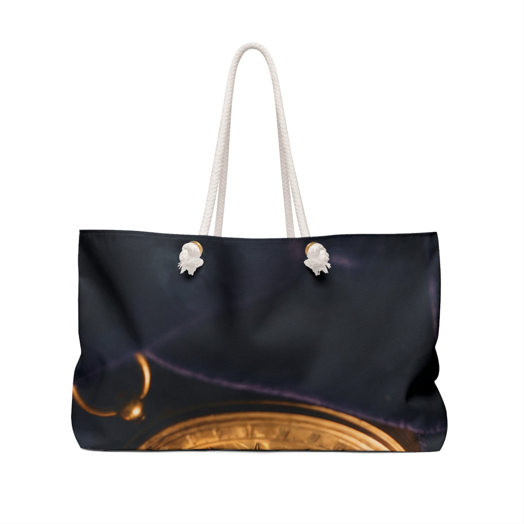 Vintage Brass Compass Weekender Bag