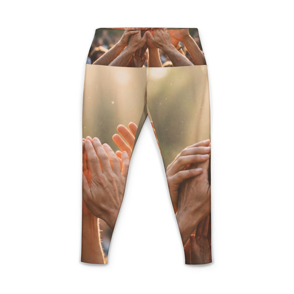 Women's Yoga Pants - Golden Rays of Unity Wall Art |...