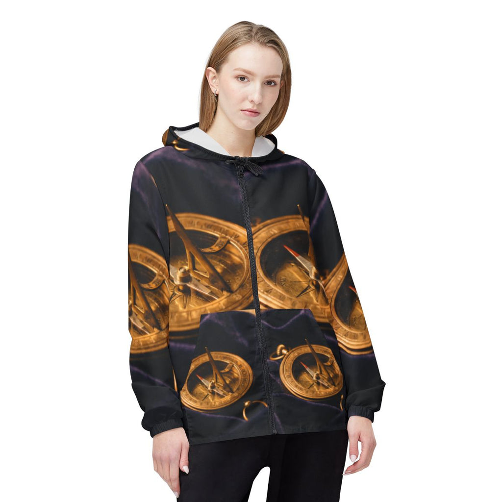 Sundial Compass Unisex Windbreaker Jacket