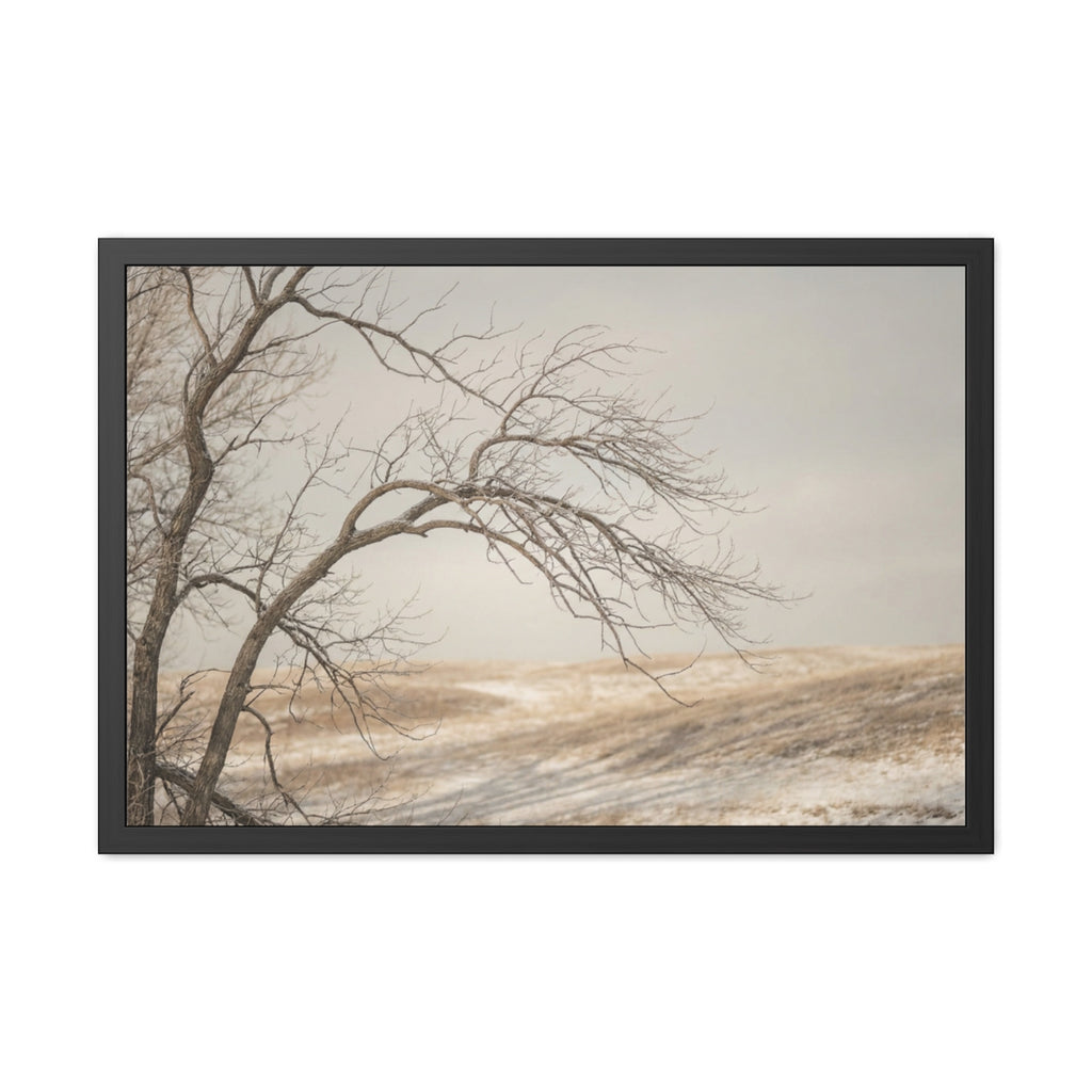 Framed Poster - Minimalist Winter Tree — Landscape