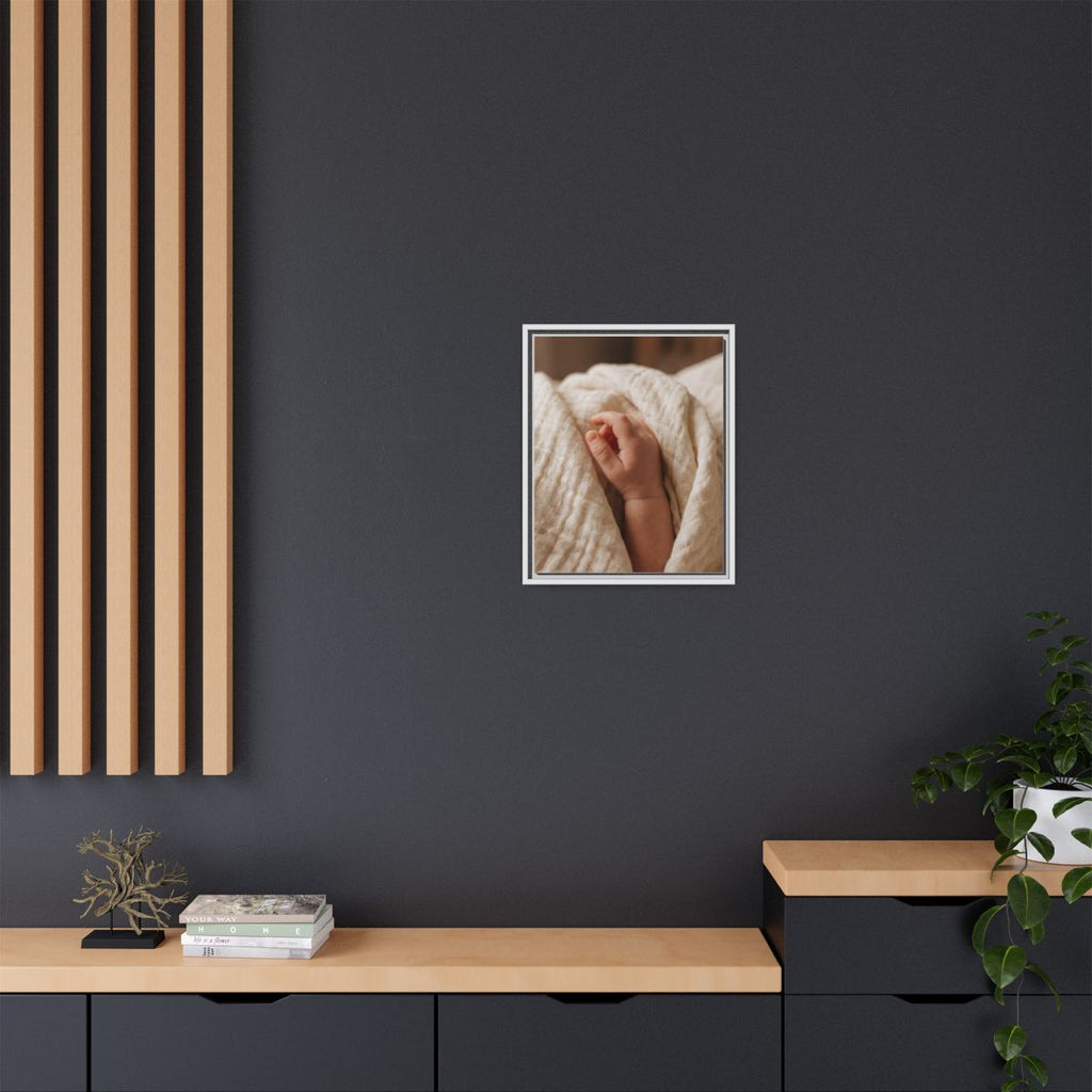 Framed Matte Canvas - Tender Newborn Hand (8×10, 9×12... |...