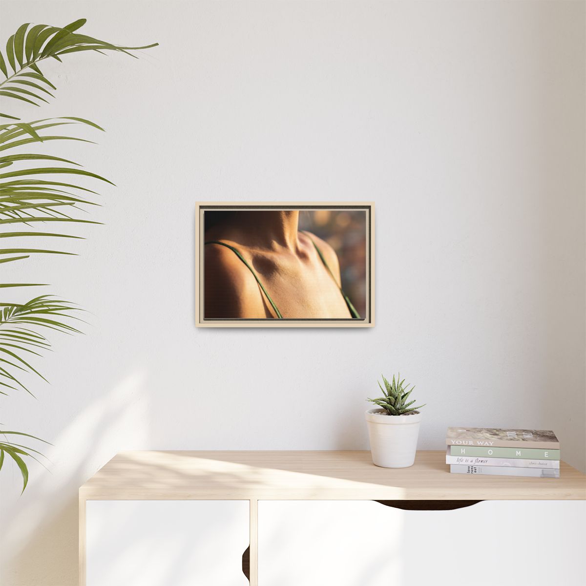 Golden Hour Matte Canvas - Framed Sunset Wall Art — Natural...