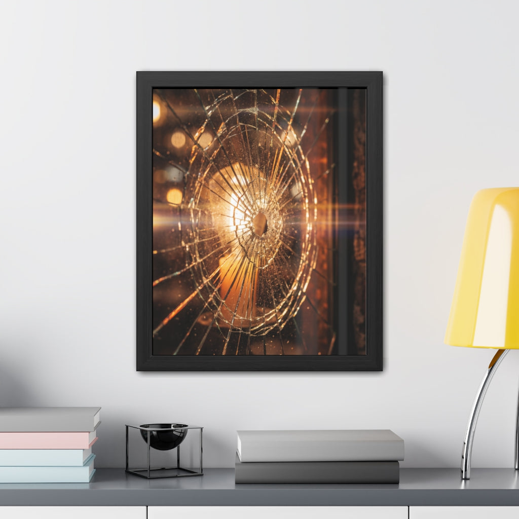 Framed Poster - Moody Fractured Glass — Portrait